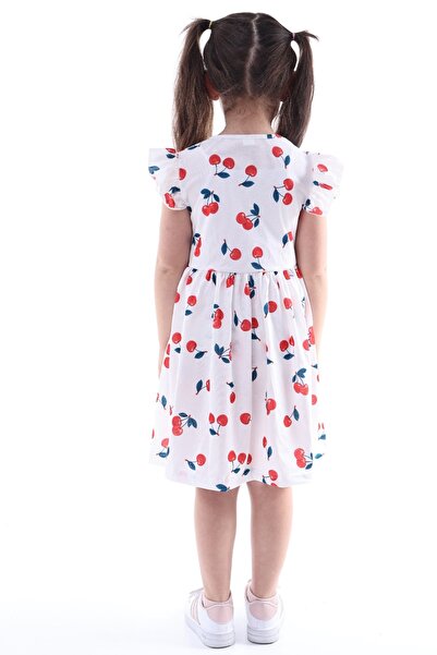 minikiss Κοριτσίστικο φόρεμα με στάμπα Cherry Lycra