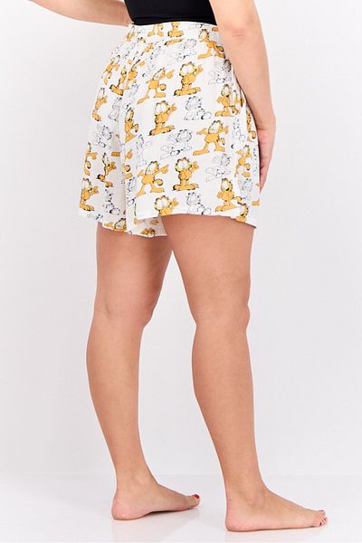 NİCKELODEON Women Garfield Graphic Print Pajama Shorts, Multicolor