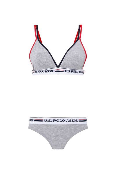 U.S. Polo Assn. 2 Pieces, Thin Strap, Women's Bustier & Slip Set