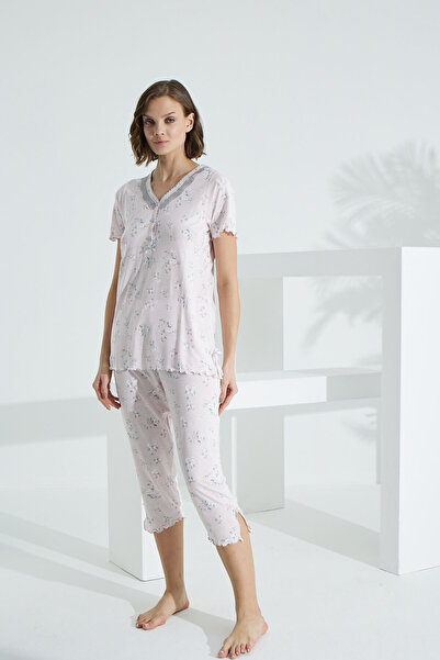 Evia Angelique Bamboo Women's Capri Set with Short Sleeve 22250