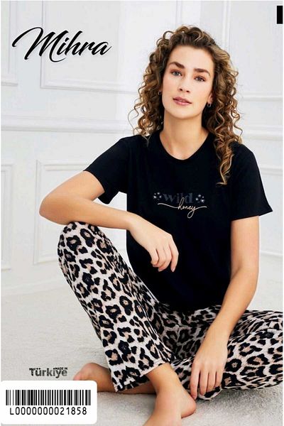 Mihra Six Leopard Cutout Short-Sleeve I Pajama Set