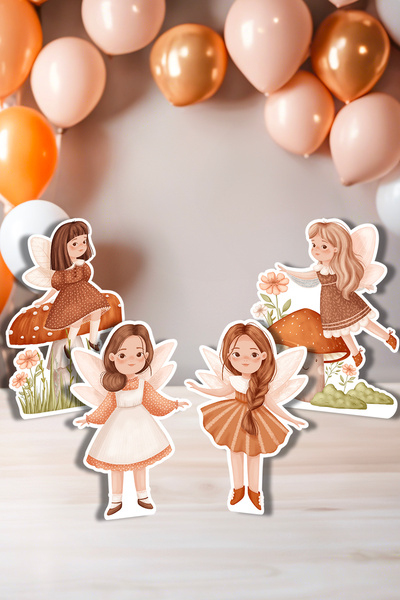 Niksy Design مجموعة لوحات زينة الطاولة ذات طابع غابة الجنيات - ورق سميك