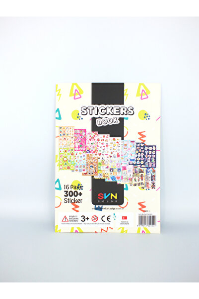 SVNCOLOR Sticker Book, Renkli Etiket Defteri, 300 Çıkartma, 16 Sayfa | Sevimli Ve Eğlenceli Sticker Set