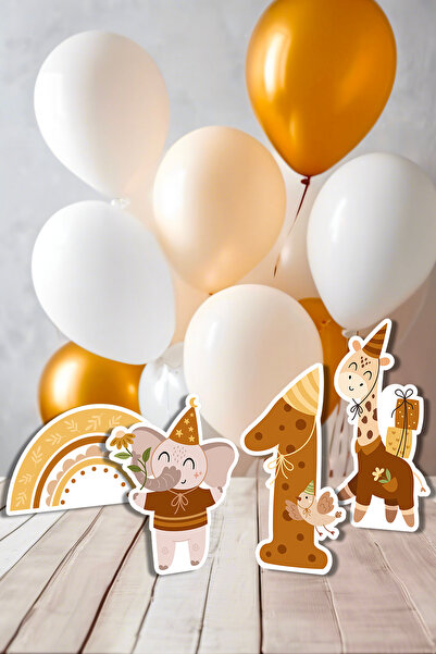 Niksy Design مجموعة لوحات زينة للطاولة بعمر سنة واحدة من بوهو بارتي أنيمالز -...