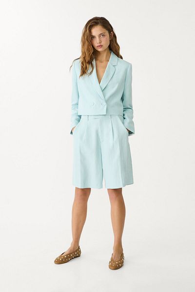 Stradivarius Cropped blazer with back ties