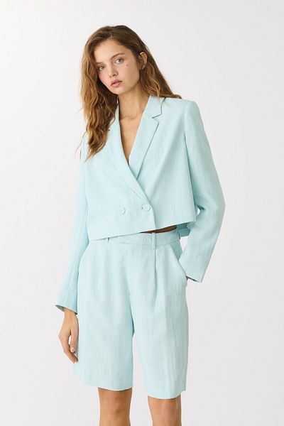 Stradivarius Cropped blazer with back ties