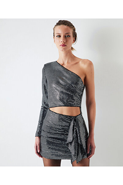 İpekyol Asymmetric sleeve cutout dress