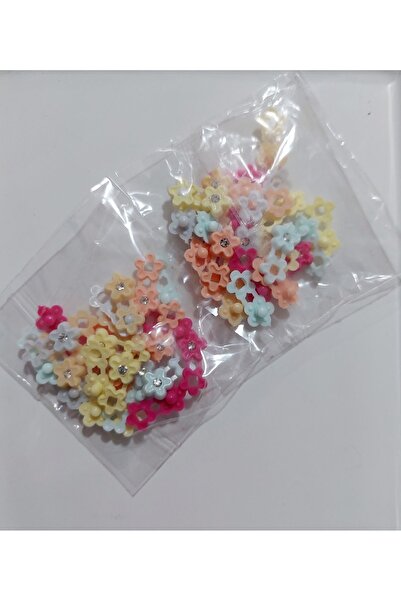 Rainbowaccessory Çiçekli saç örgü boncuğu tokasi saç süsü 24'lü