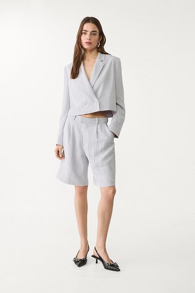 Stradivarius Cropped blazer with back ties