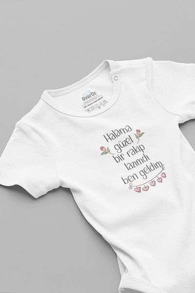 Overoz Organic 100% Cotton Halama Rival Baby Bodysuit with Snap Fasteners 5908-Hala-B