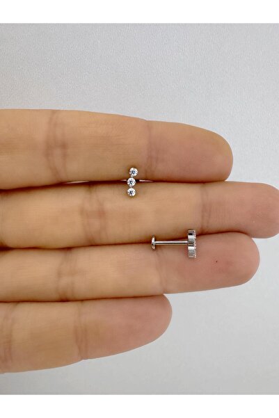 Arescollection 1 adet G23 TİTANİUM ( titanyum) tragus helix kıkırdak lobe conch uyumlu piercing