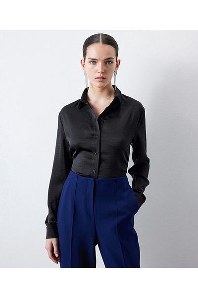 İpekyol Shiny Textured Shirred Shirt