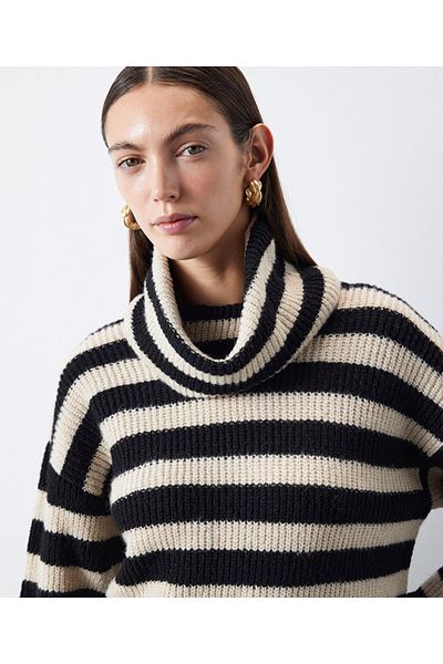 İpekyol Line pattern turtleneck sweater