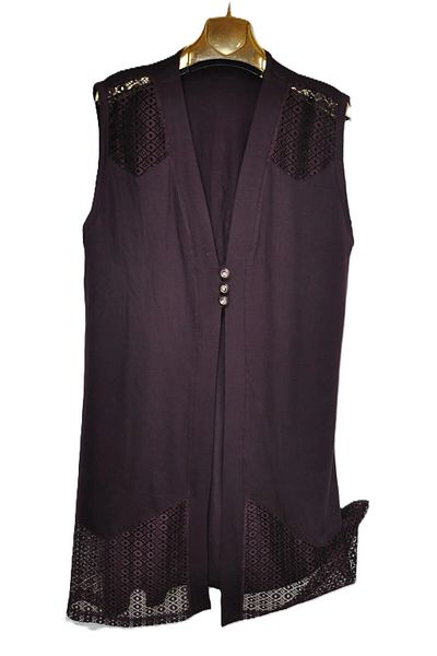 elma abone Plus Size Laced Pene Vest