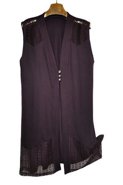 elma abone Plus Size Laced Pene Vest