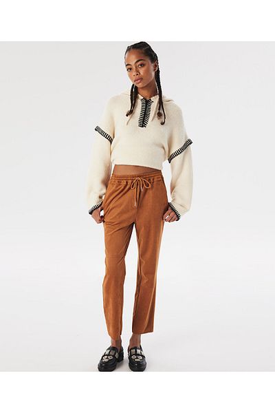 Twist Suede Look Comfortable Cut Trousers
