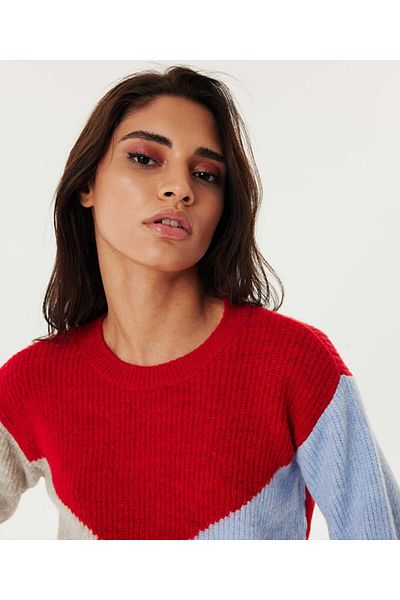 Twist Farbblockierter Pullover