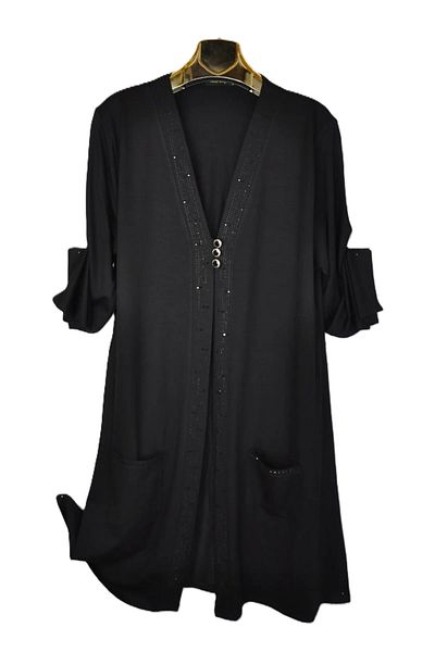 elma abone Large Size Combed Cotton Stone Cardigan