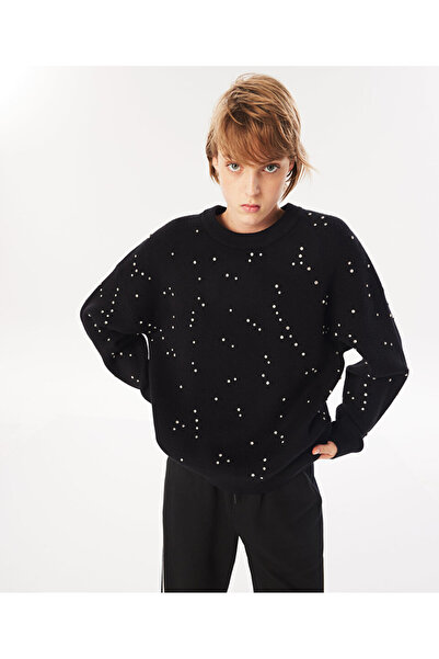 Twist Bright Jewelled Sweater with Accessory Detail