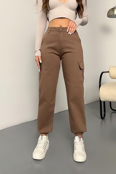 BİKELİFE Látkové kalhoty Mink Cargo Pocket Gabardine