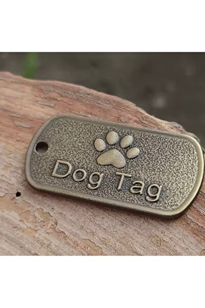 TagyPet Askeri Stil Yuvarlak Altın Pirinç Pet Kedi Köpek Kimlik İsimlik Künyesi