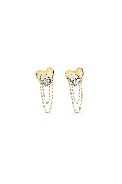 Twist Heart Double Color Earrings