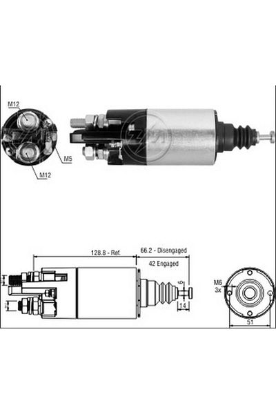 ZM 24v Marş Otomatiği Mıtsubıshı Tipi (12 MM CIVATA)