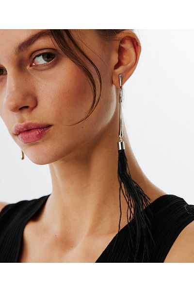 Twist Asymmetric Feather Earrings