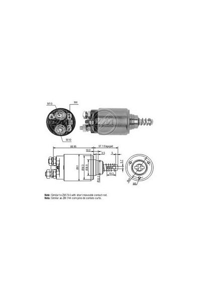 ZM 12v Marş Otomatiği Bosch Tipi Bmm Sol