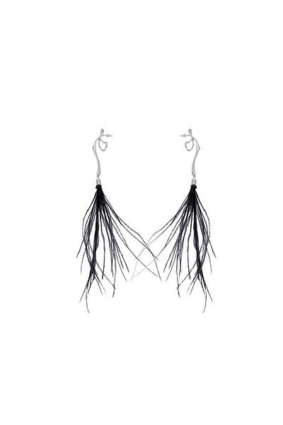 Twist Asymmetric Feather Earrings