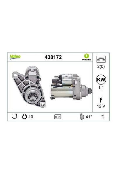 VALEO 12v Marş Motoru 10 Diş 1 Kw Ters (OVAL SOKET) Audı-seat-skoda-vw Benzinli