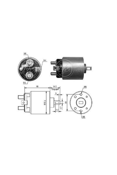 ZM 12V Hitch Type Starter Automatic - Opel Astra/Combo/Corsa 1.7 Diesel Left