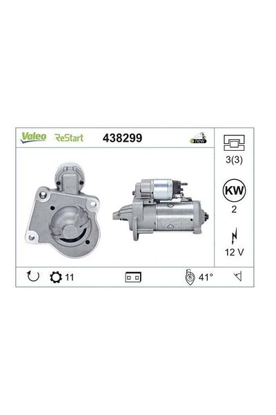 VALEO 12v Starter Motor 11 Teeth Ford Focus C-max/focus/mondeo/s-max/connect (START-STOP)