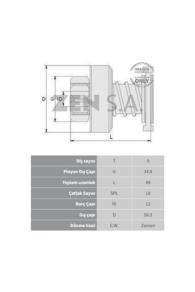 Zen Starter Gear Bosch Type 9 Teeth (10 CHANNEL)