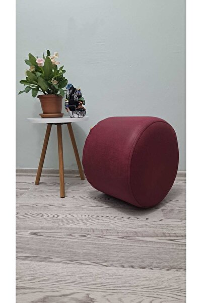 Papuli Ahşap Ayaklı Nubuk Yuvarlak Puf&bench Koltuk/tabure