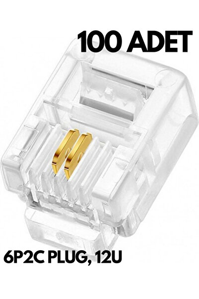 HQ SPEED HqSpeed RJ11 6P2C Telefon Jakı 100 Adet – 2 Pin Konnektör Telefon Ka...