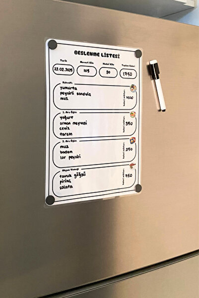 caps متتبع النظام الغذائي المخصص للوجبات - مخطط مغناطيسي وقابل للمسح على الثلاجة