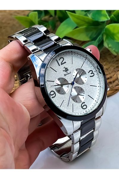 S.POLO New Season Silver Color Metal Band Men Wristwatch with Wristband Gift Father's Day Gift