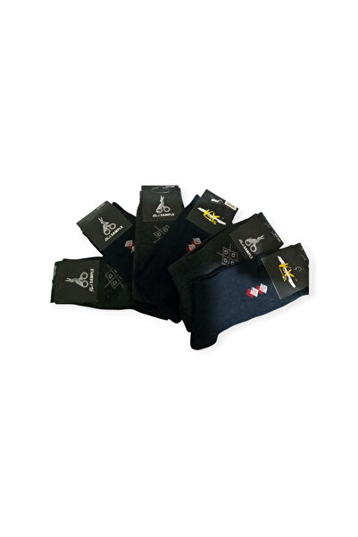 Milano Çorap Milano 6 darabos férfi pamut tömör fekete zokni, hosszú, minta nélküli pamut zokni (6 pár)