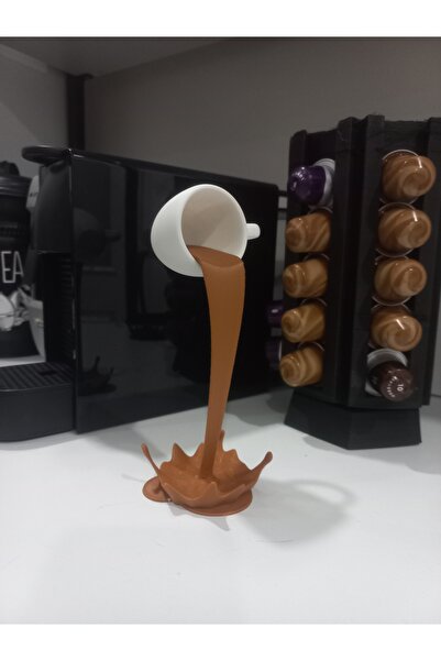 Karma Atölye Dökülen Kahve Figürü - Dekoratif Obje -biblo - Kahve- Sıcak Çiko...