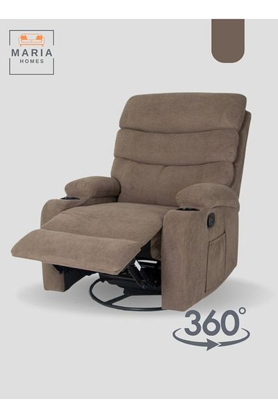 MARIA HOMES Comfortable Recliner Chair with Cup Holders and Soft Upholstery - Perfect for Living Rooms and Home