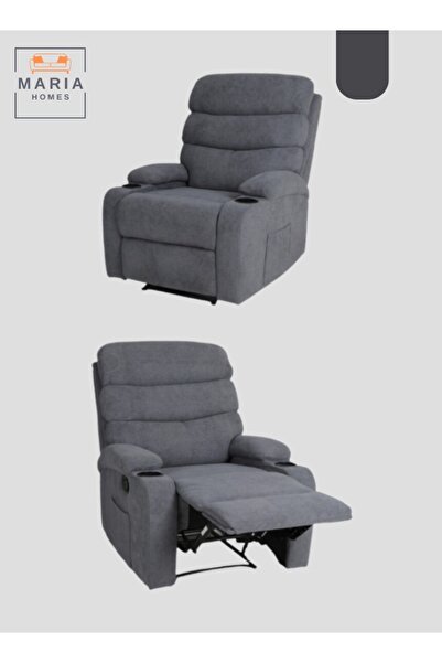 MARIA HOMES Comfortable Recliner Chair with Cup Holders and Soft Upholstery - Perfect for Living Rooms and Home