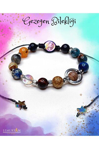Herkimer Doğal Taş Güneş Sistemi Gezegenler Samanyolu Doğaltaş Unisex Ayarlan...