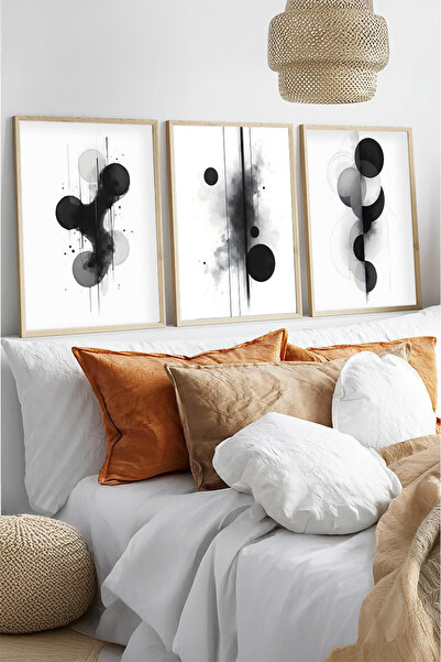 huhuli Ahşap Çerçeveli 3 Parça Set Tablo huhu435