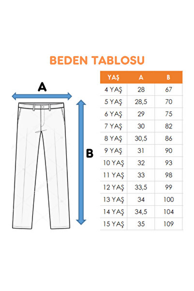 GİYİCEM TEKSTİL Kız Çocuk Paça Katlı Kot Pantolon 2184