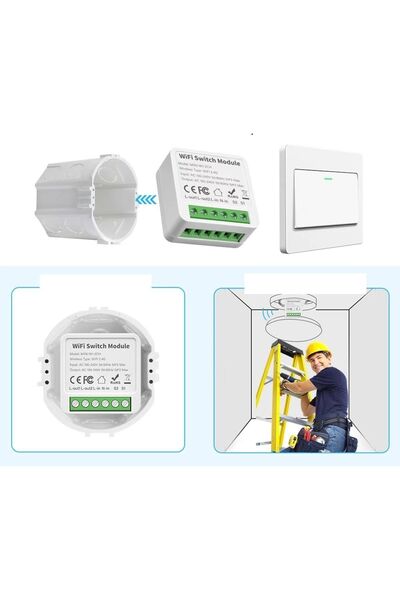 TUYA Wifi Akıllı Anahtar 2 Çıkış ( Kuru Kontak ) Panjur Kepenk Vs Kontrol