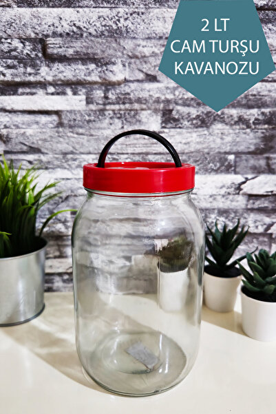 Entude 2 Litre Kapaklı Cam Saklama Kavanozu Turşu, Bakliyat & Reçel İçin