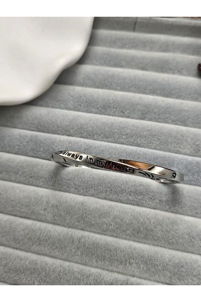AURA Men's Steel Bracelet with'Always in My Heart' Written