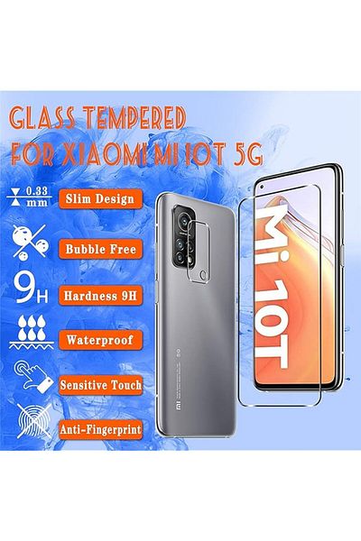 erorex 3+2 Pack For Xiaomi Mi 10T 5G 10T Pro 5G 6.7Inch Tempered Glass Screen Protector 3 Pack With 2 Pack