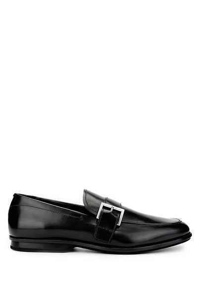 FABI Men's Genuine Leather Black Loafer Shoes